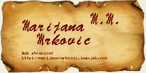 Marijana Mrković vizit kartica